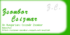 zsombor csizmar business card